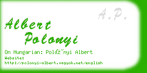 albert polonyi business card